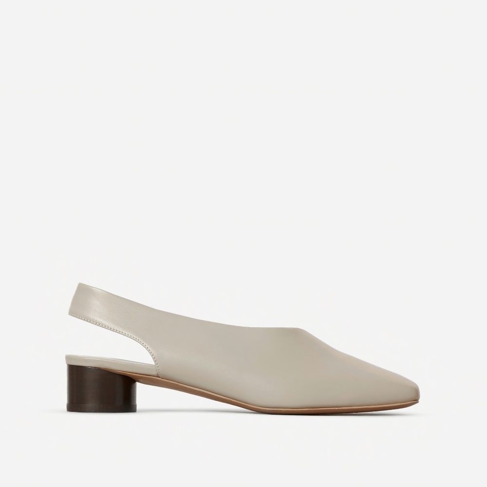 Everlane Square Toe Slingback, Light Grey size 10